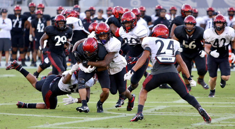 Well, well, well — Aztecs offense shows some life in Snapdragon scrimmage -  The San Diego Union-Tribune