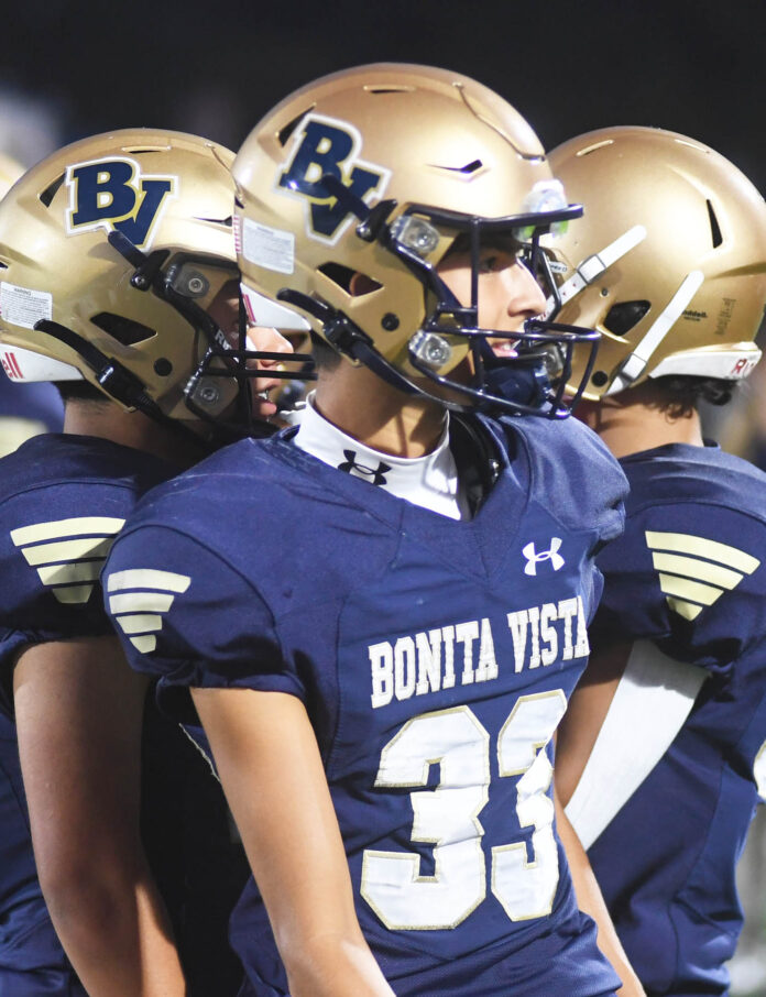 Bonita Vista High School's Richie Rojas earned recognition as the Metro-Mesa League kicker of the year. Photo by Phillip Brentsa